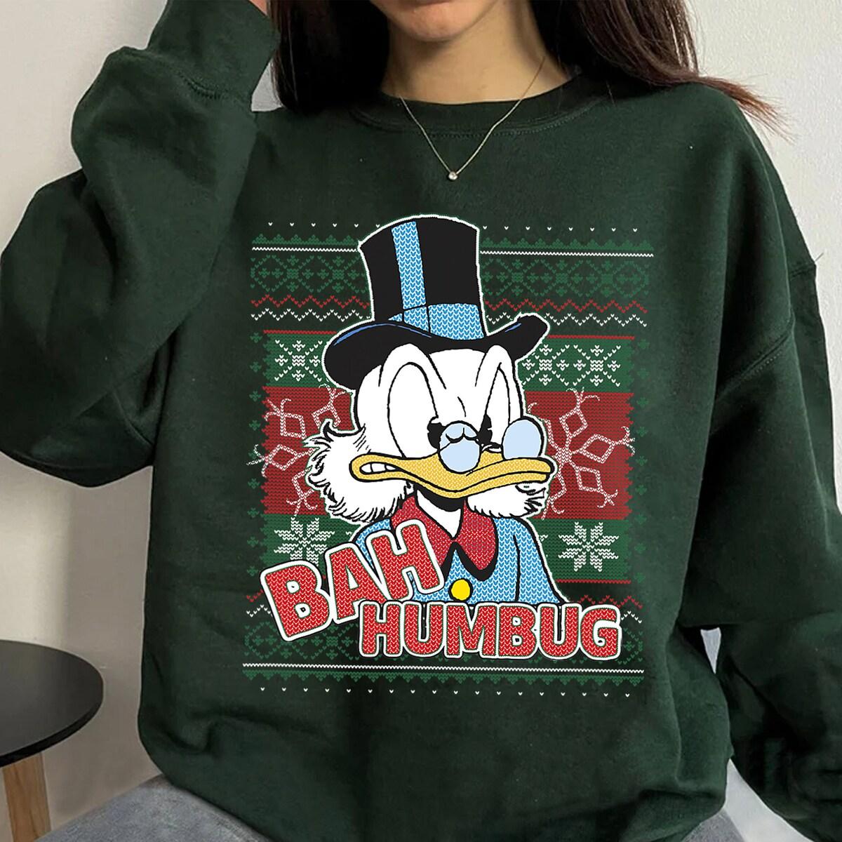 Disney Ducktales Christmas Scrooge Mcduck Bah Humbug Shirt 2