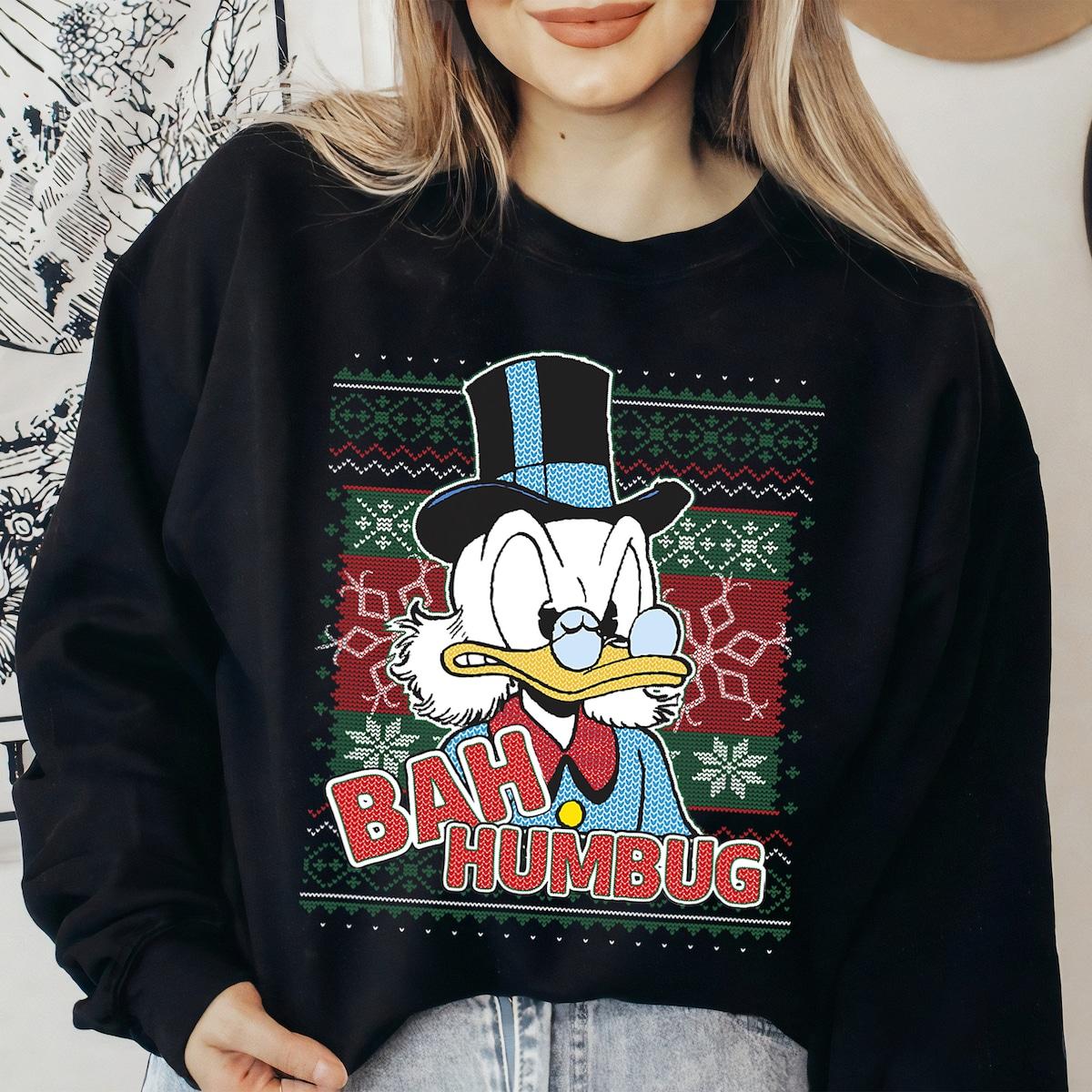 Disney Ducktales Christmas Scrooge Mcduck Bah Humbug Shirt 3