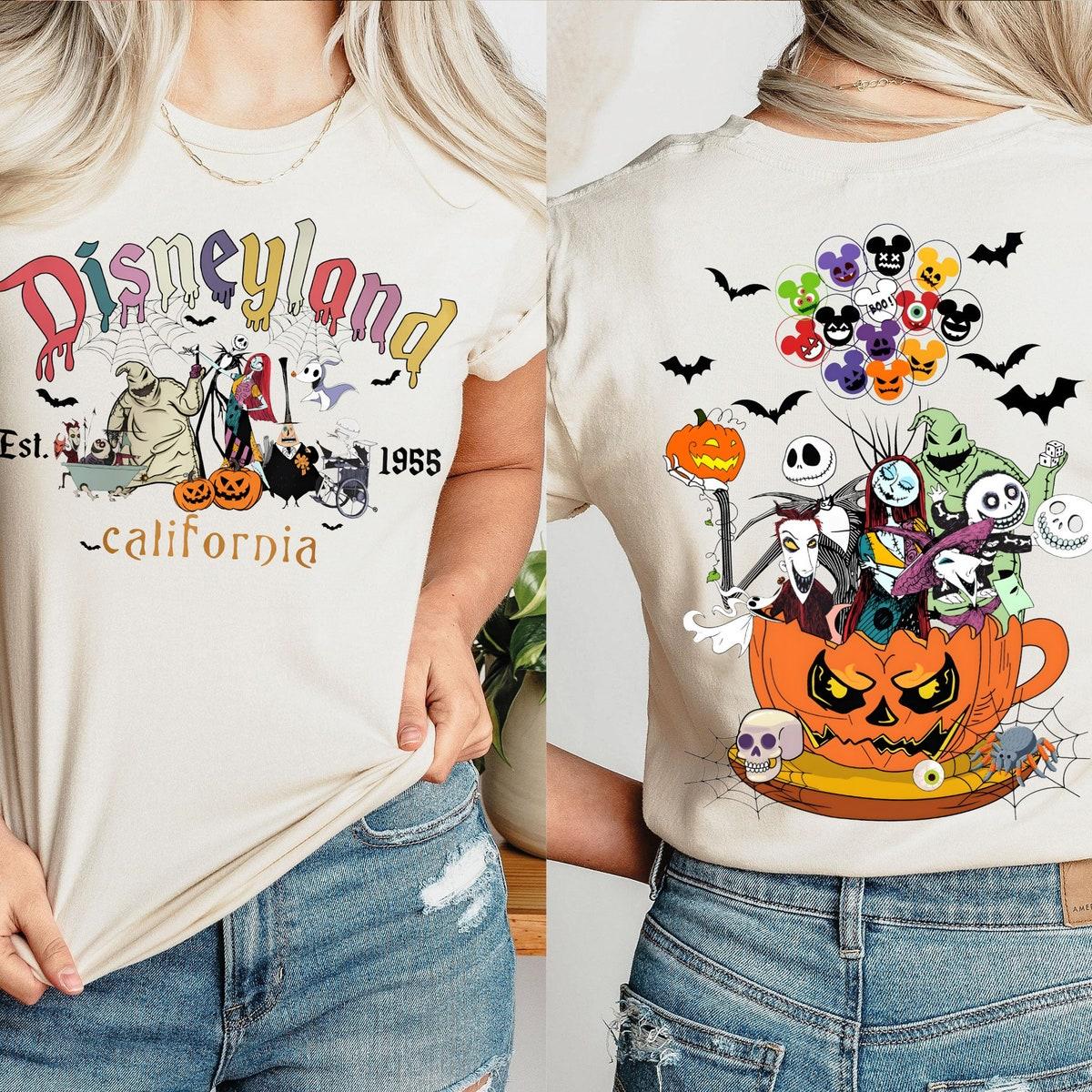 Disney Est. 1955 California Halloween Mickey Ghosts With Pumpkin Shirt 2