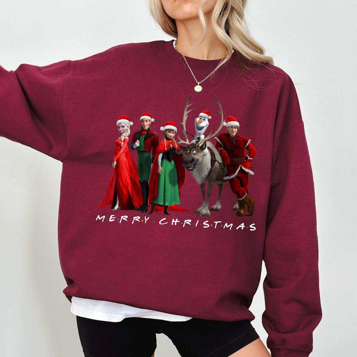 Disney Frozen Characters Group Merry Christmas Shirt 2