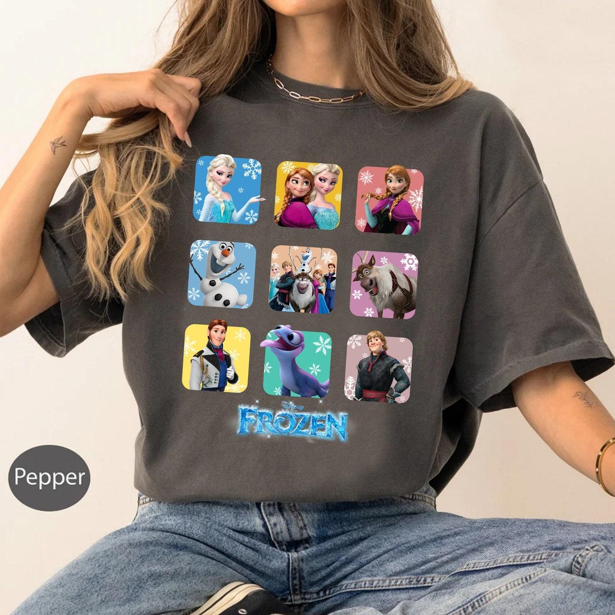 Disney Frozen Characters Portrait Christmas Shirt 3