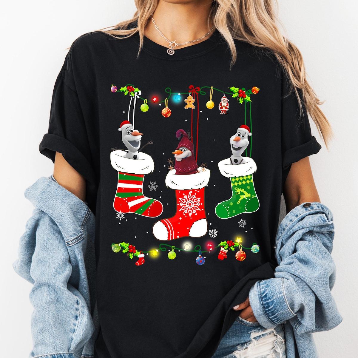 Disney Frozen Olaf Christmas Sock Shirt 1