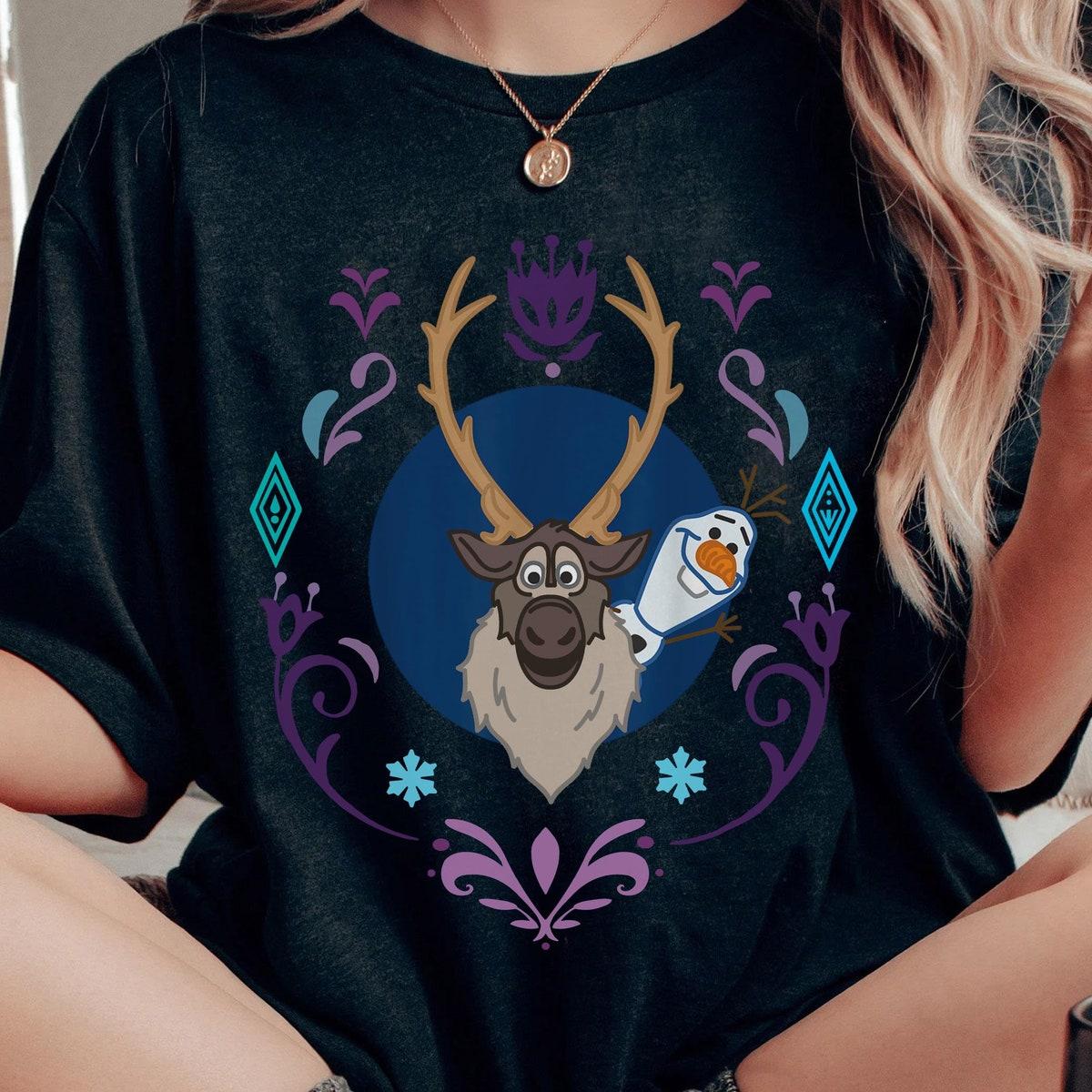 Disney Frozen Olaf Snowman And Sven Reindeer Shirt 1