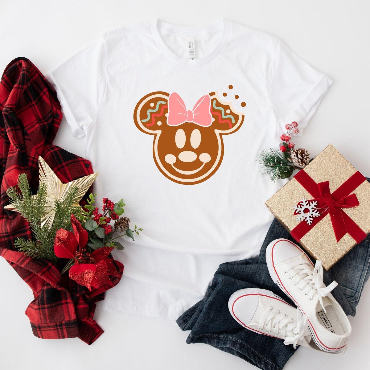 Disney Gingerbread Christmas Shirt Mickey Christmas Cookie Tee 4