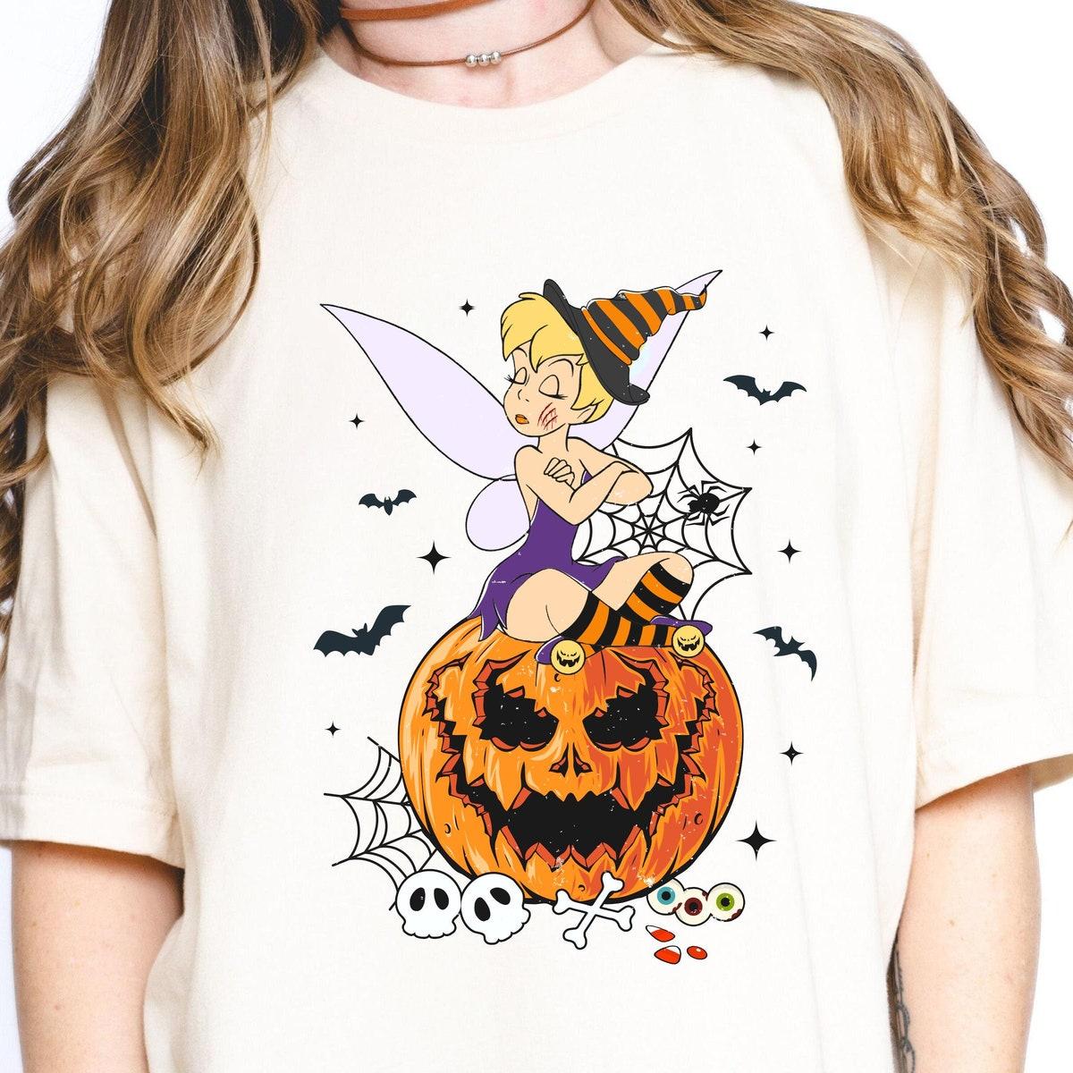 Disney Halloween Pumpkin Tinkerbell Disney Shirt 4