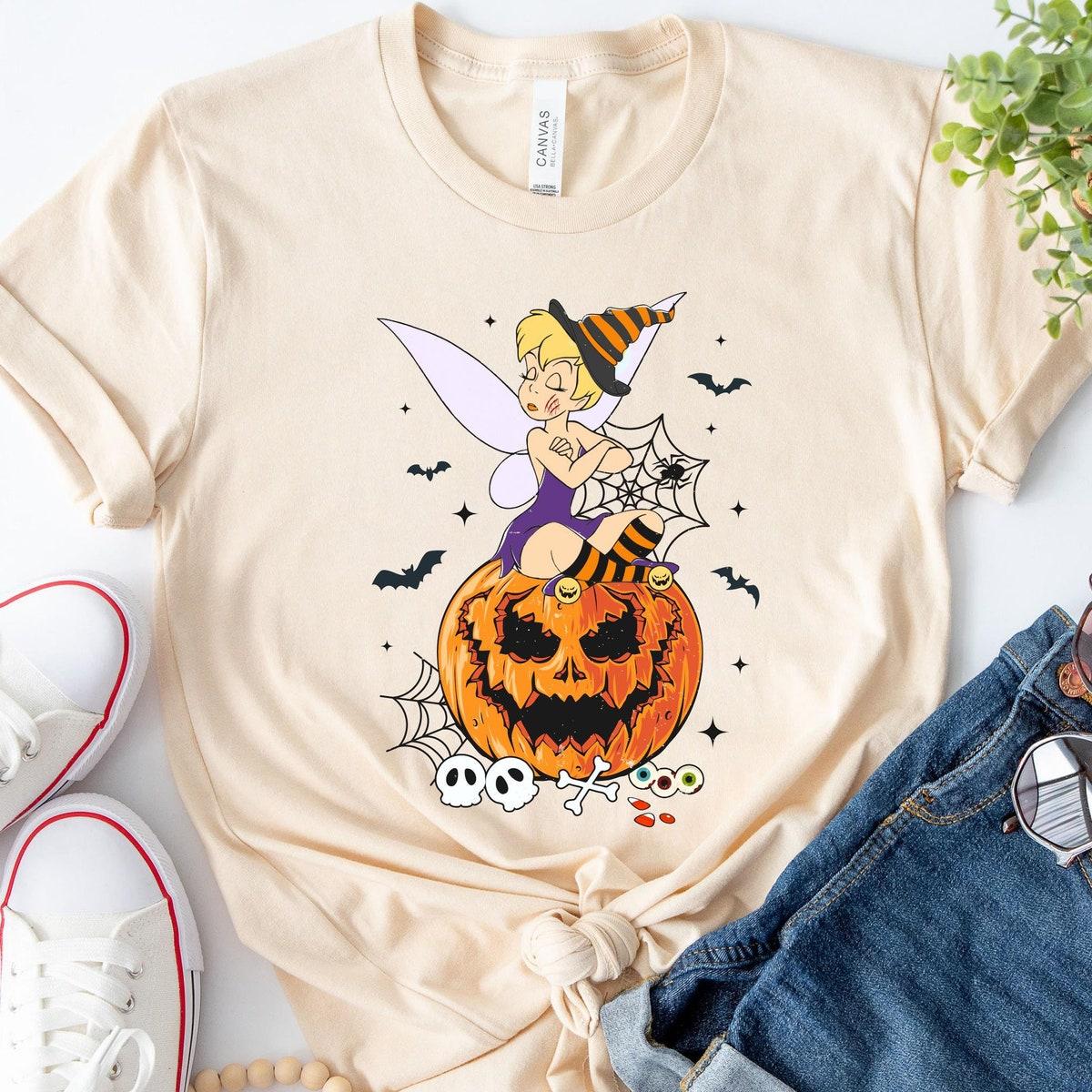 Disney Halloween Pumpkin Tinkerbell Disney Shirt 5