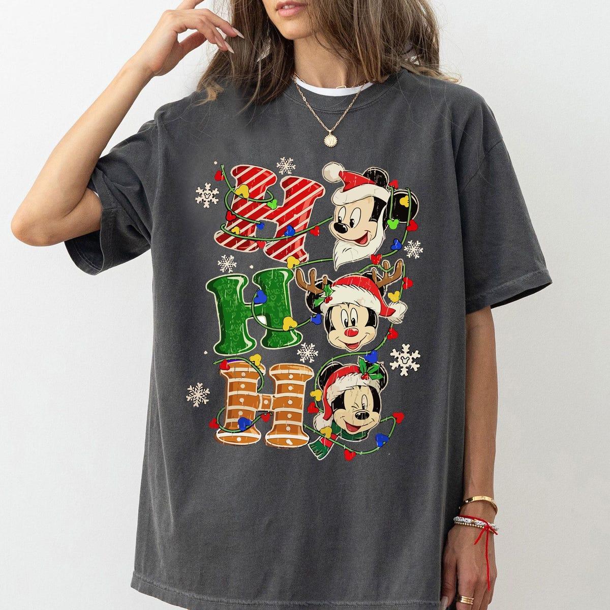 Disney Ho Ho Ho Mickey Mouse Christmas Lights Shirt 1