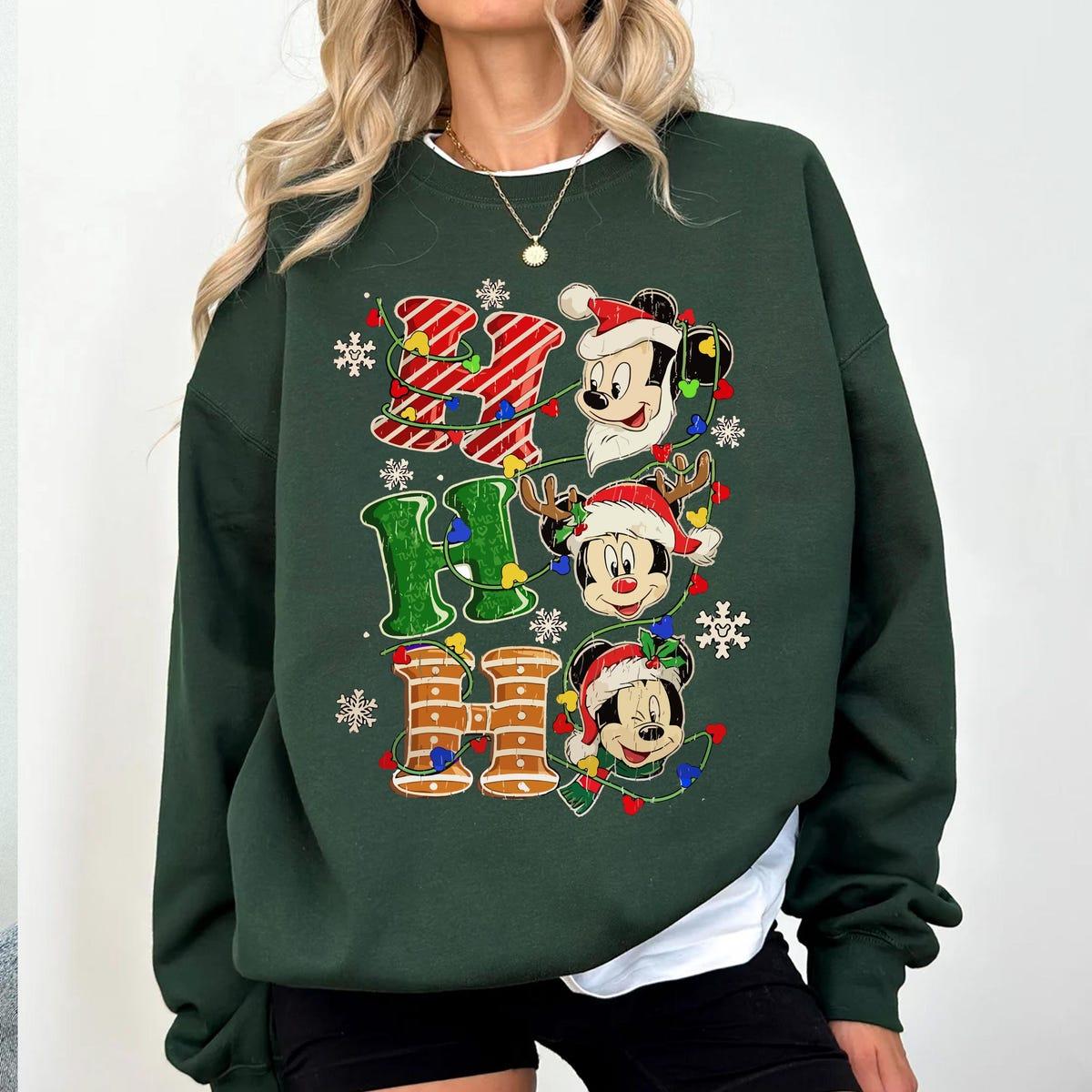 Disney Ho Ho Ho Mickey Mouse Christmas Lights Shirt 3