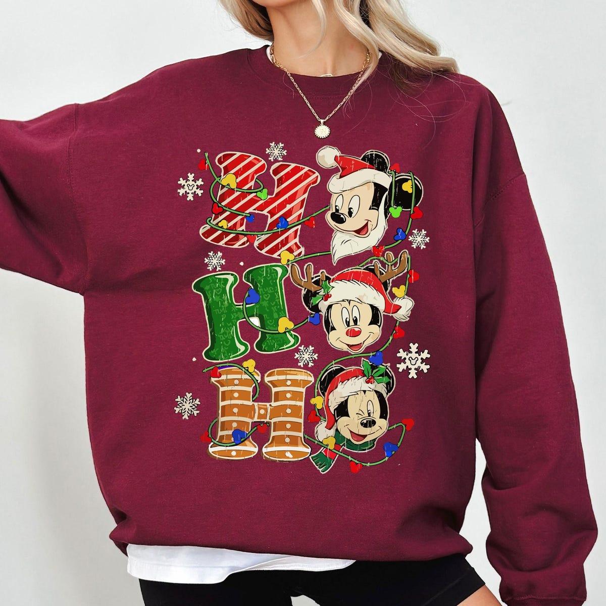 Disney Ho Ho Ho Mickey Mouse Christmas Lights Shirt 4