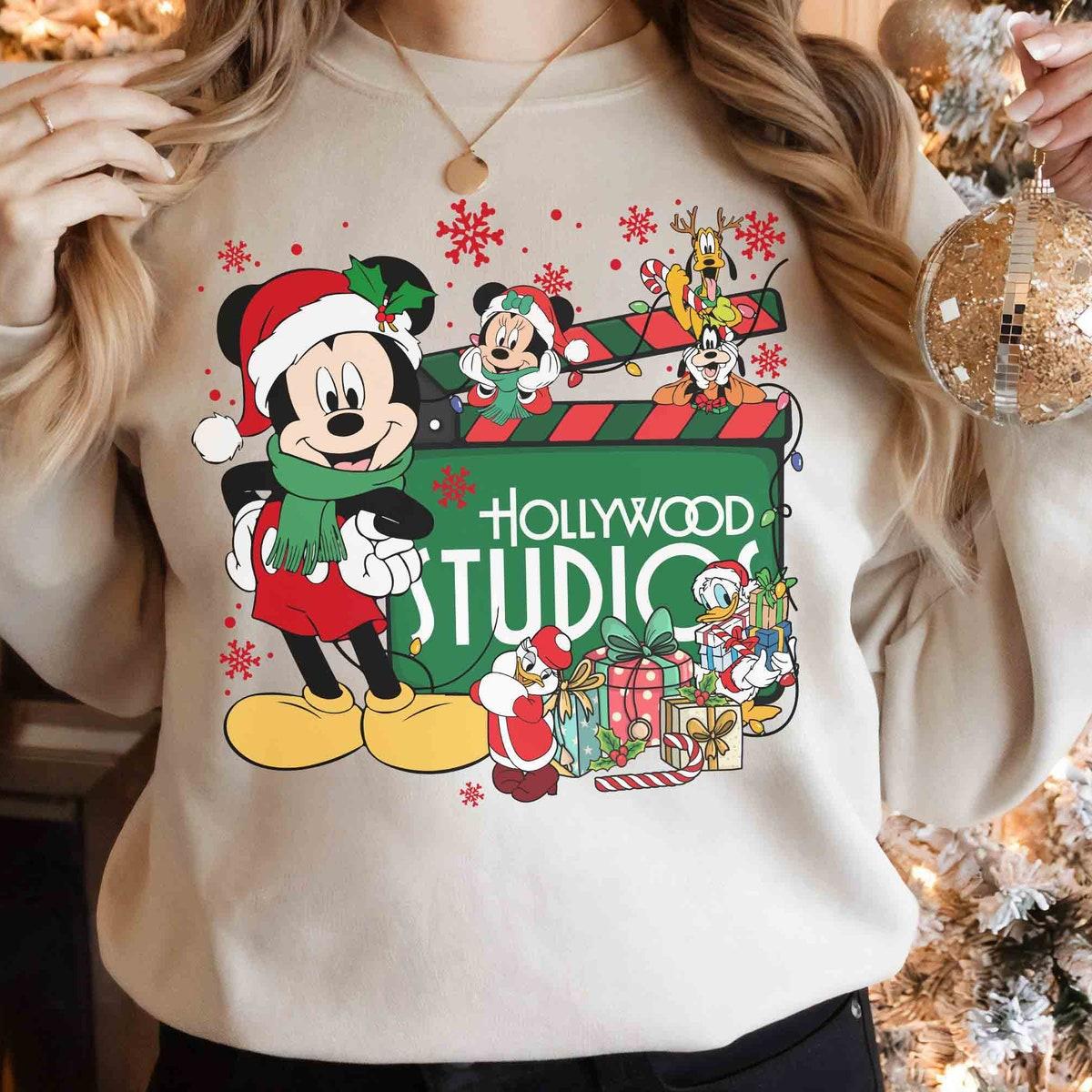 Disney Hollywood Studios Santa Mickey And Friends Christmas Light Shirt 2