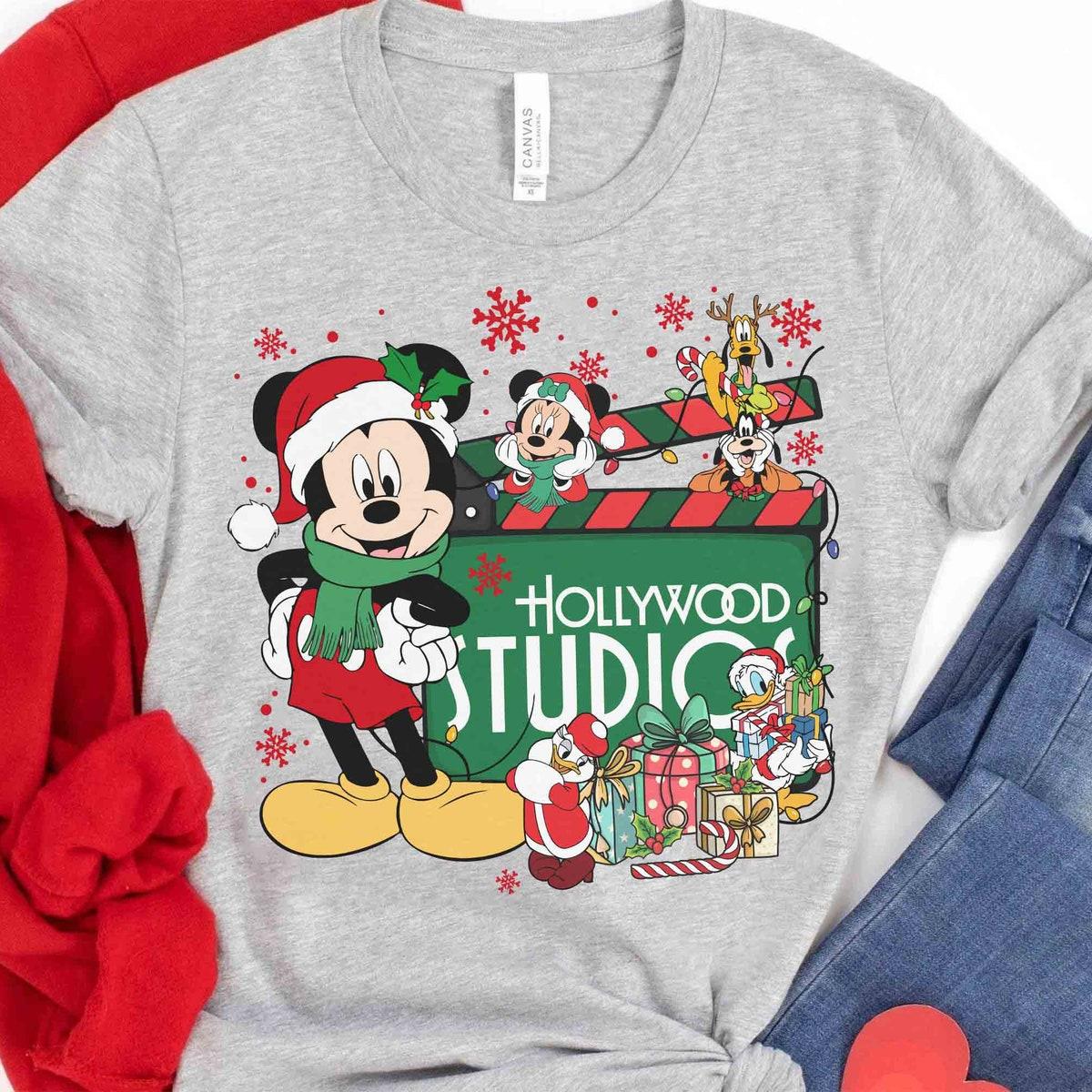 Disney Hollywood Studios Santa Mickey And Friends Christmas Light Shirt 3