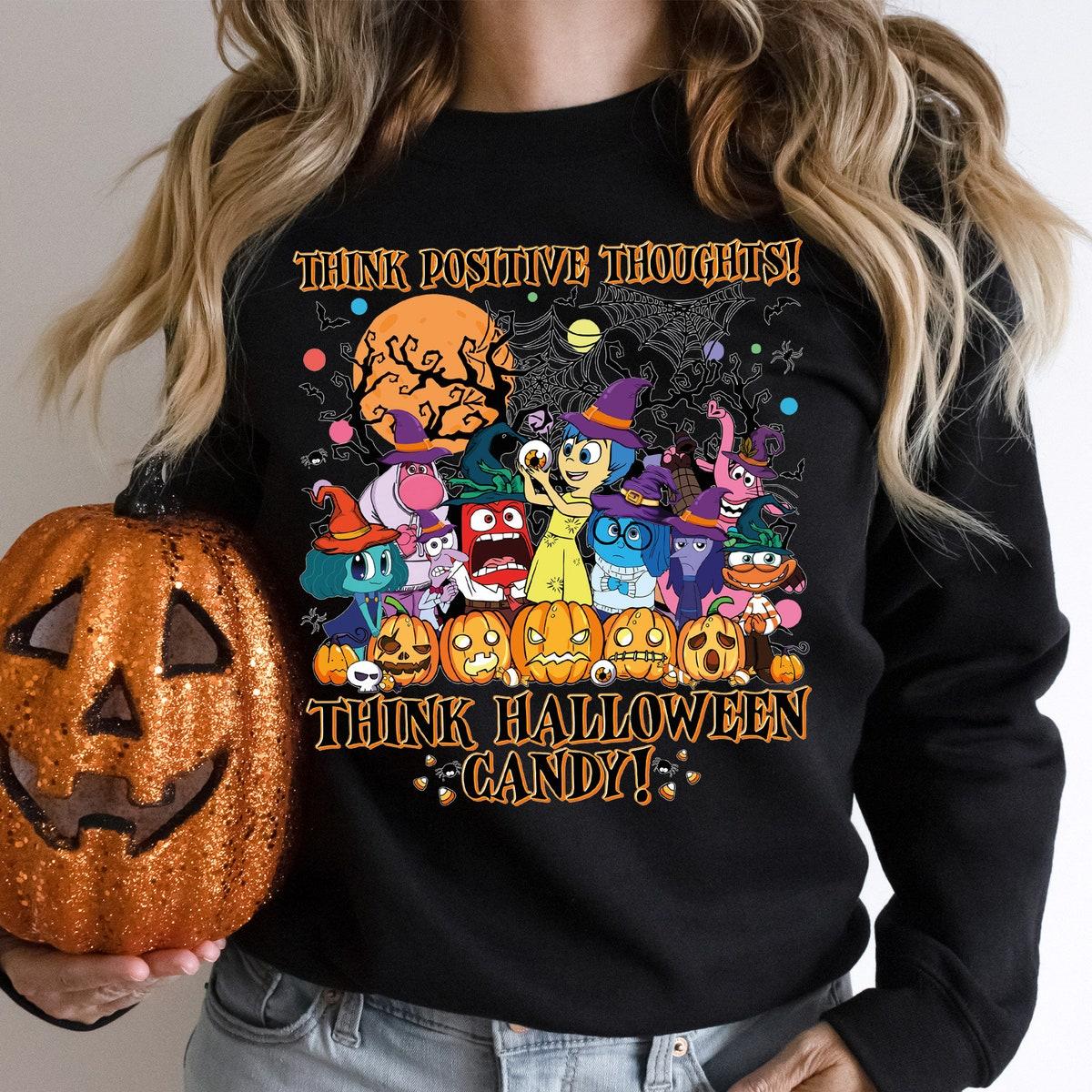 Disney Inside Out Think Positive Thoughts Halloween Shirt 1