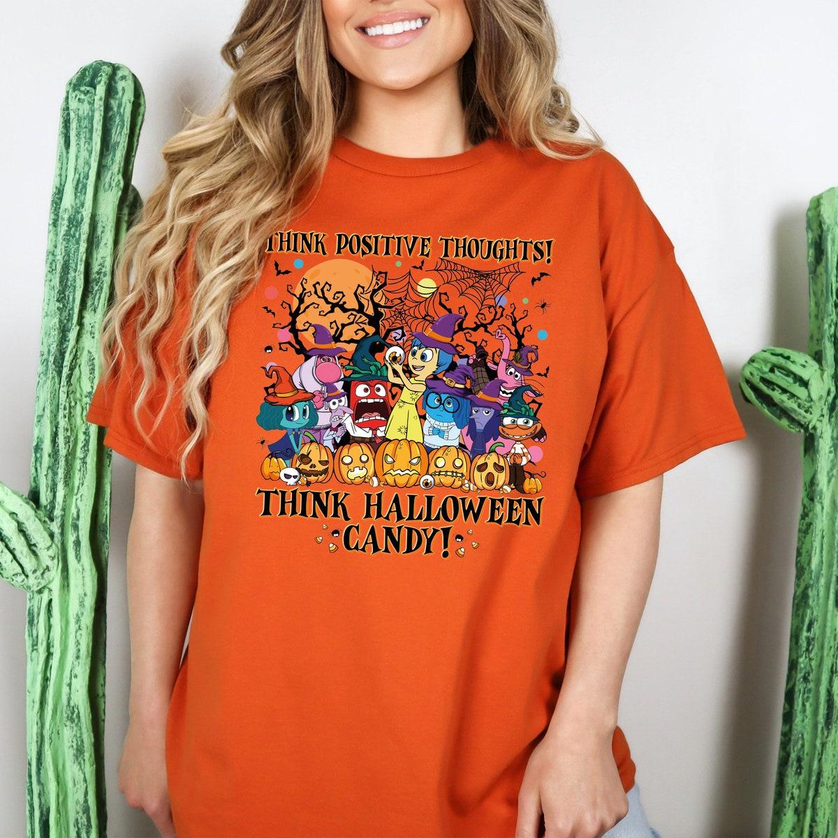 Disney Inside Out Think Positive Thoughts Halloween Shirt 2