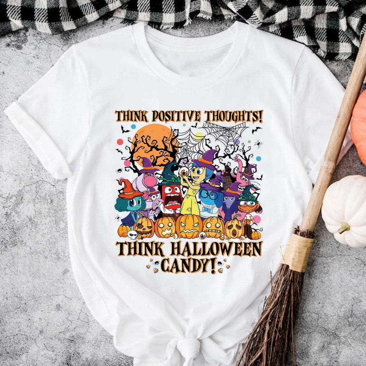 Disney Inside Out Think Positive Thoughts Halloween Shirt 4