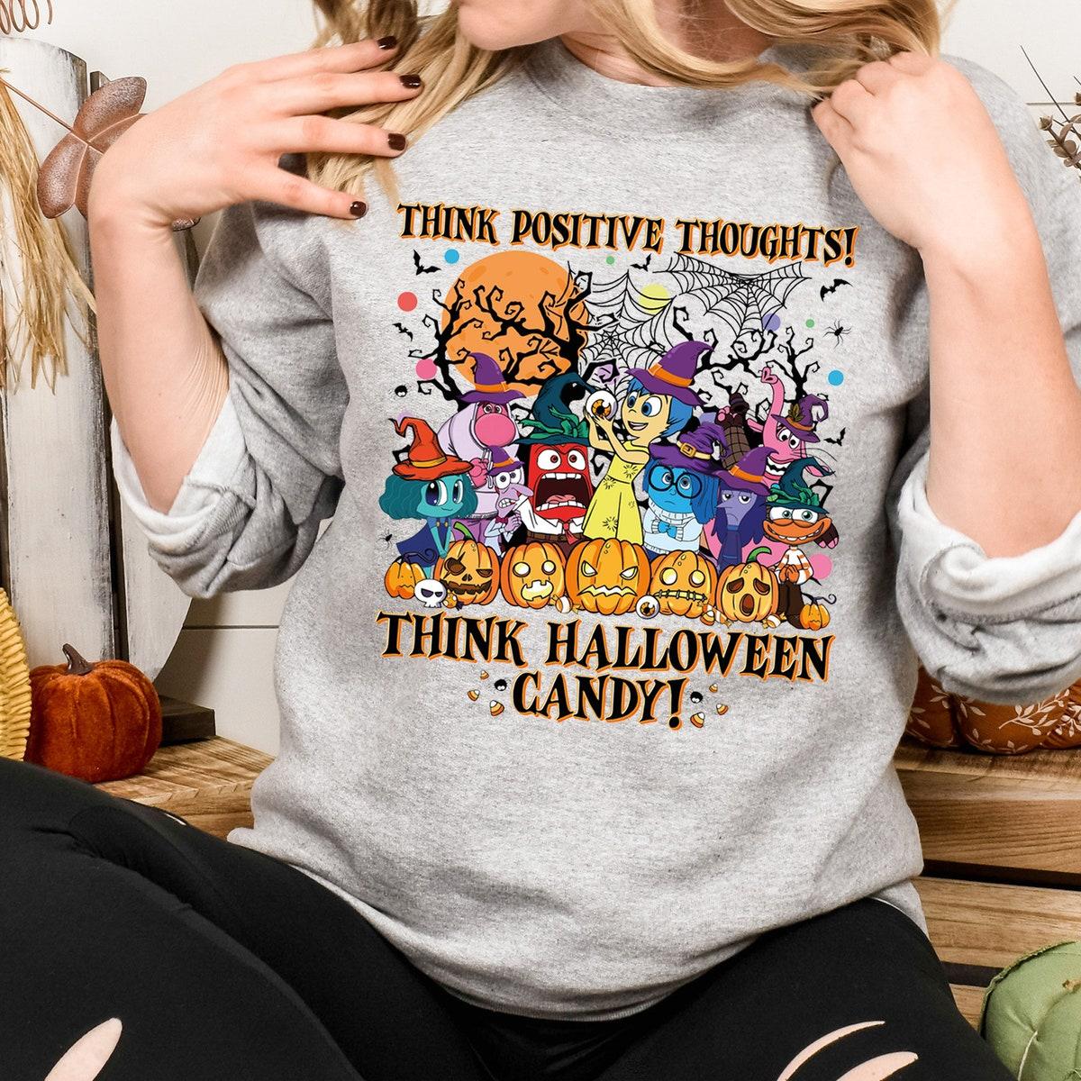 Disney Inside Out Think Positive Thoughts Halloween Shirt 5