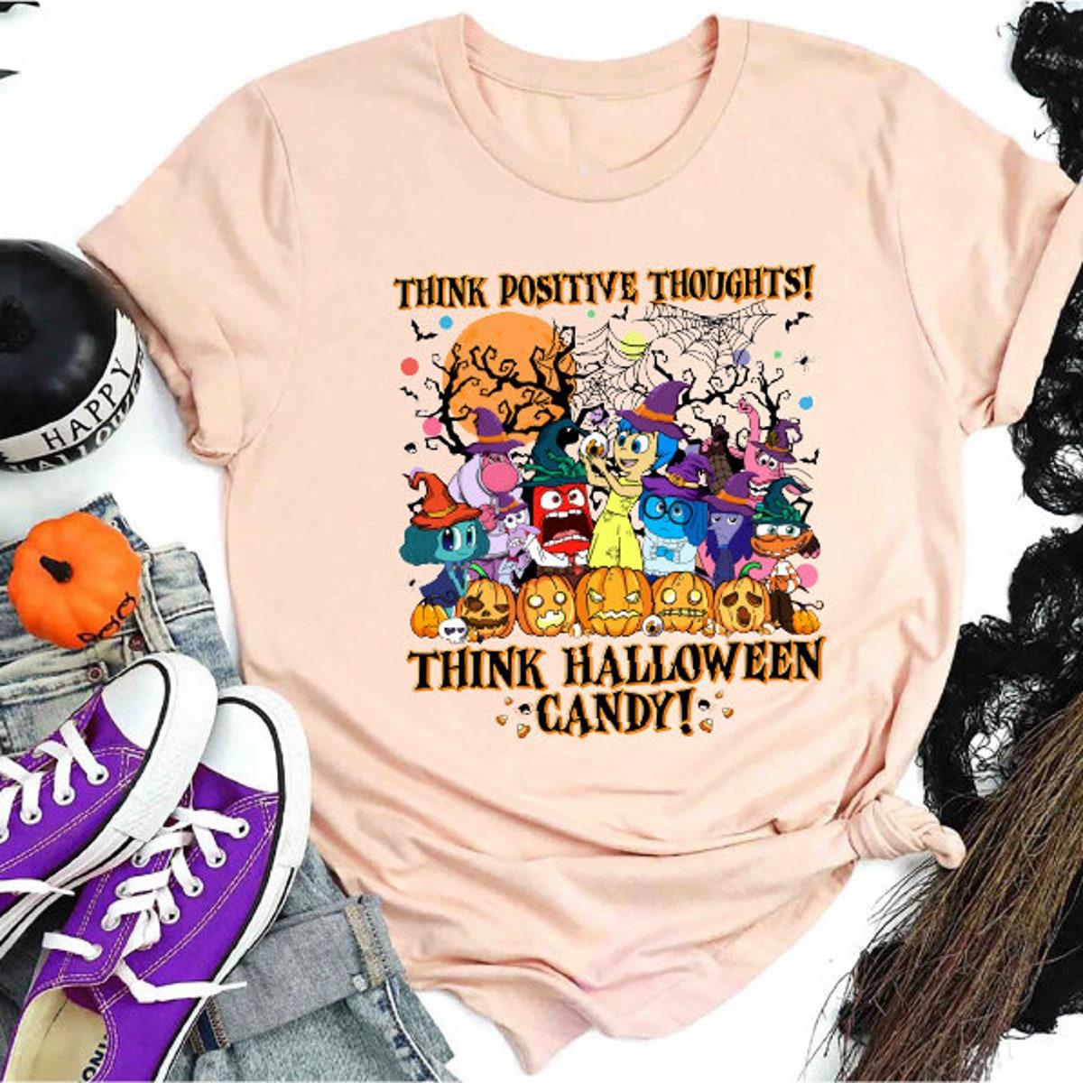 Disney Inside Out Think Positive Thoughts Halloween Shirt 7