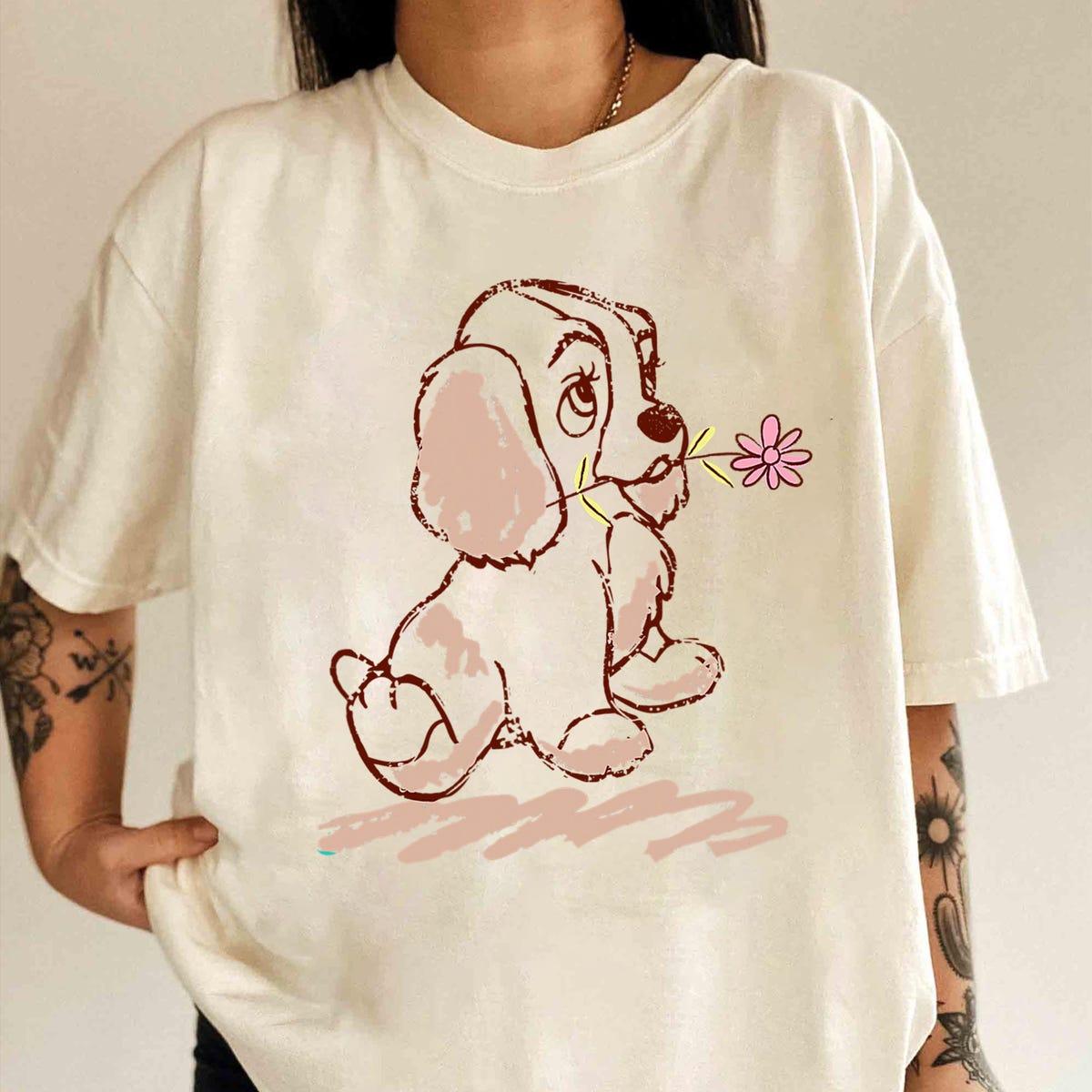 Disney Lady And The Tramp Lady Puppy Sketch Shirt 1