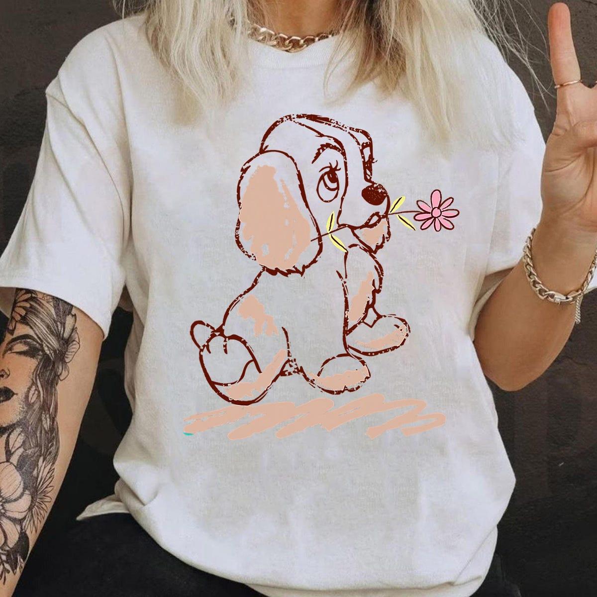 Disney Lady And The Tramp Lady Puppy Sketch Shirt 2