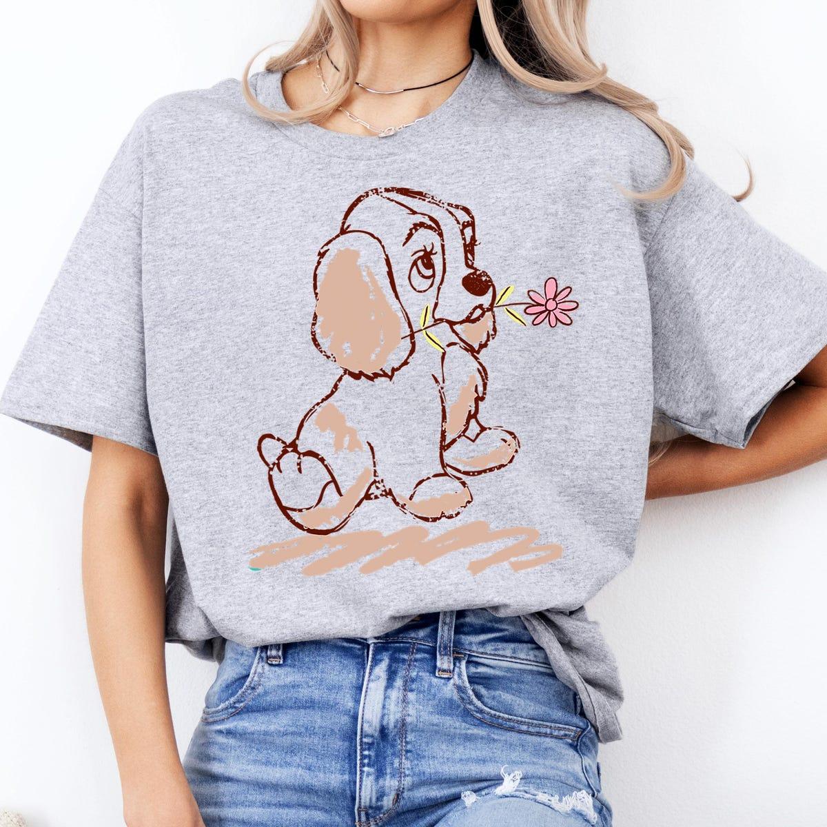 Disney Lady And The Tramp Lady Puppy Sketch Shirt 3