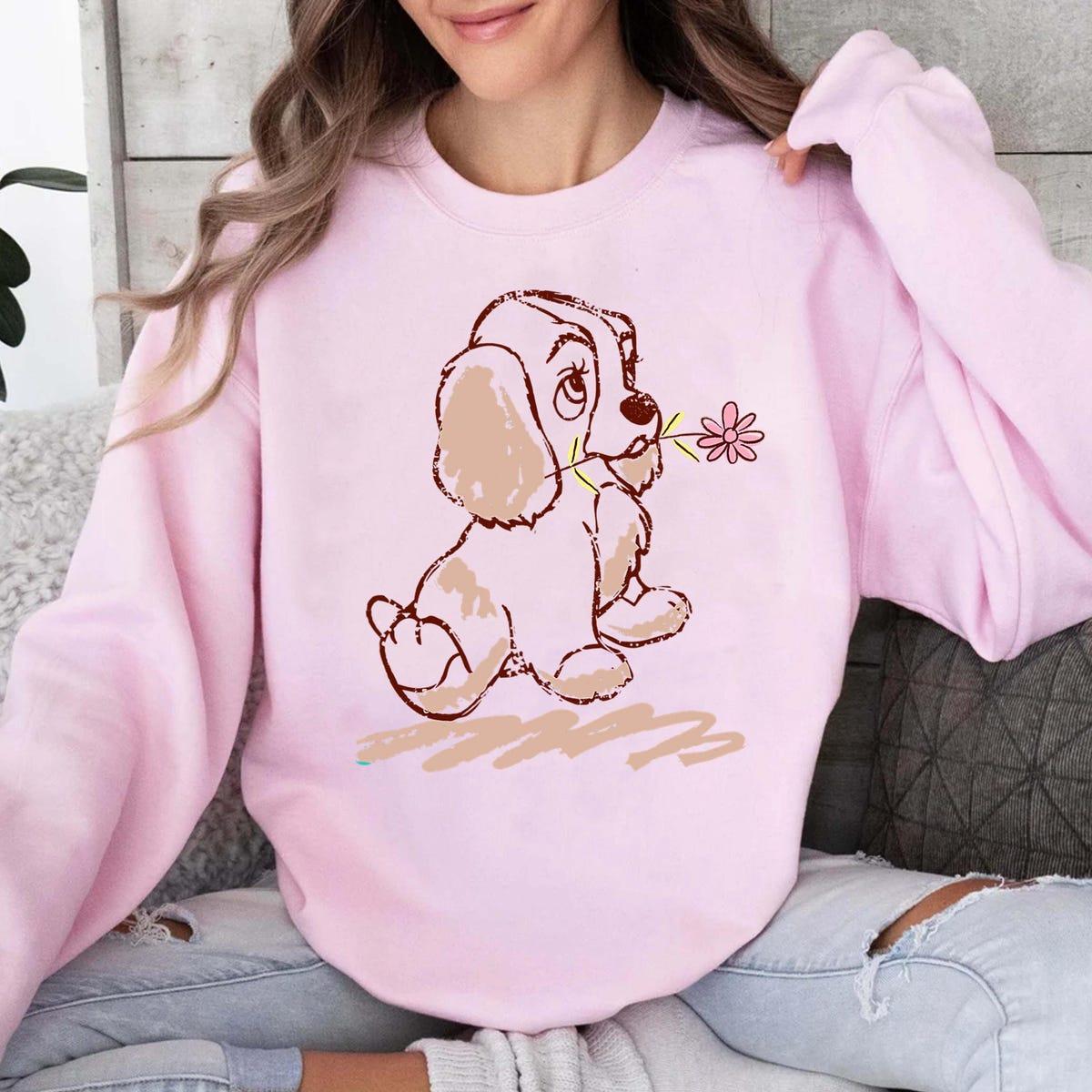 Disney Lady And The Tramp Lady Puppy Sketch Shirt 4