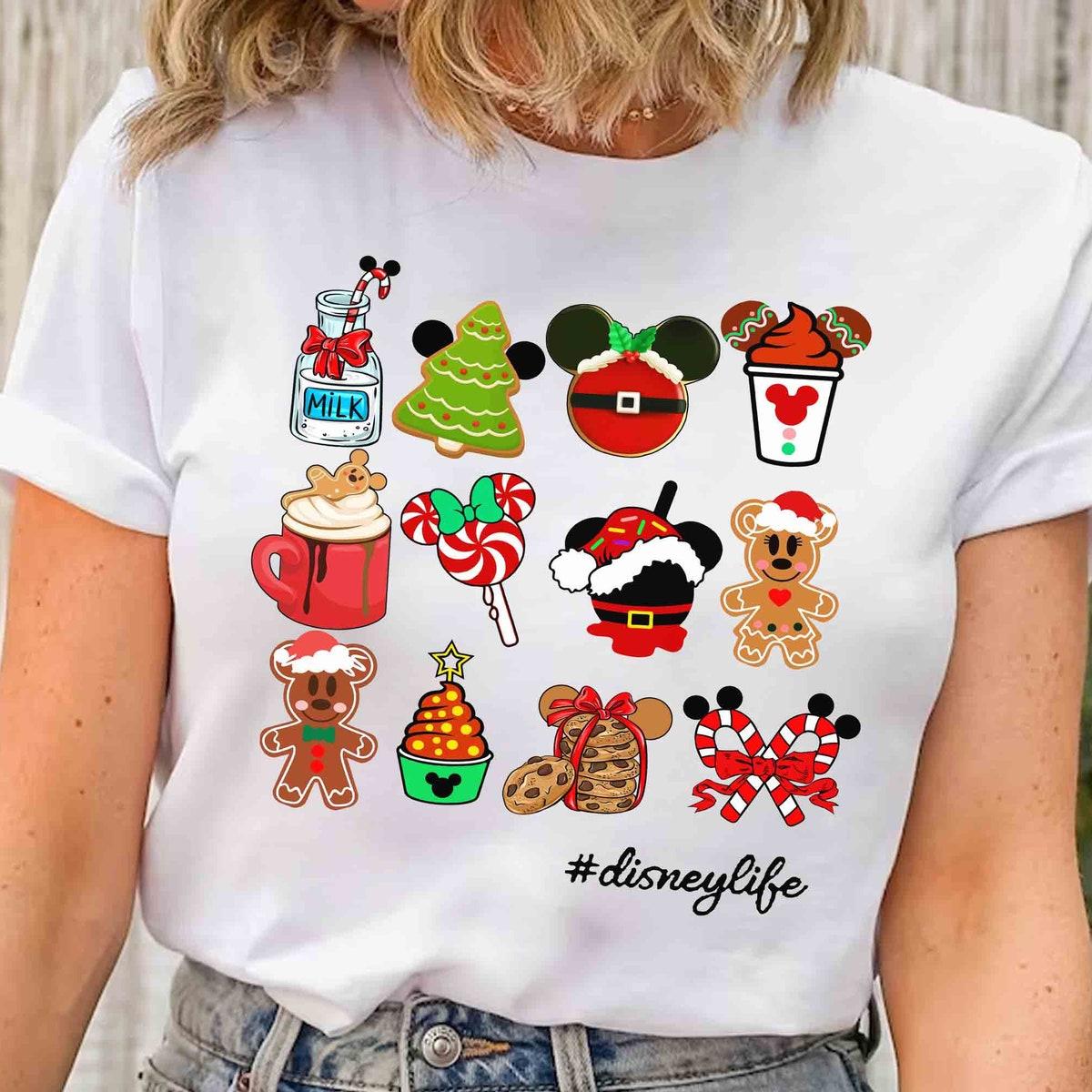 Disney Life Ginger Cookies Snacking Drinking Christmas Shirt 2