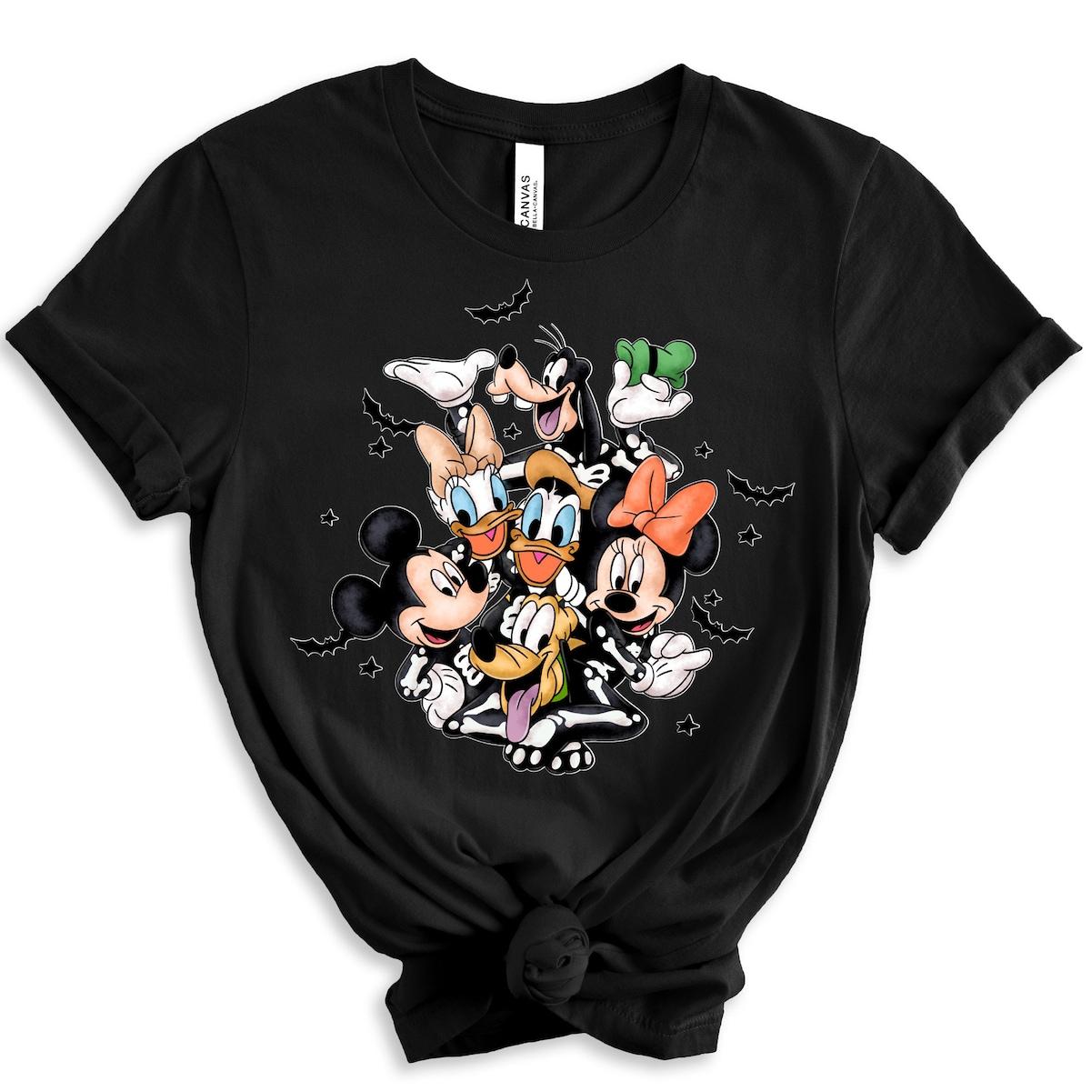 Disney Mickey And Co Skeleton Halloween Matching Shirt 2