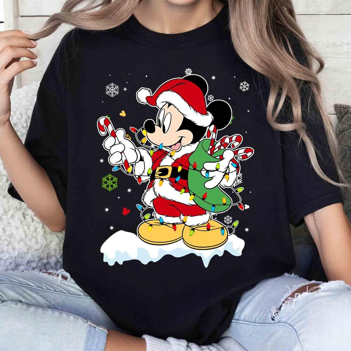 Disney Mickey And Friends Christmas Lights And Snow Shirt 1