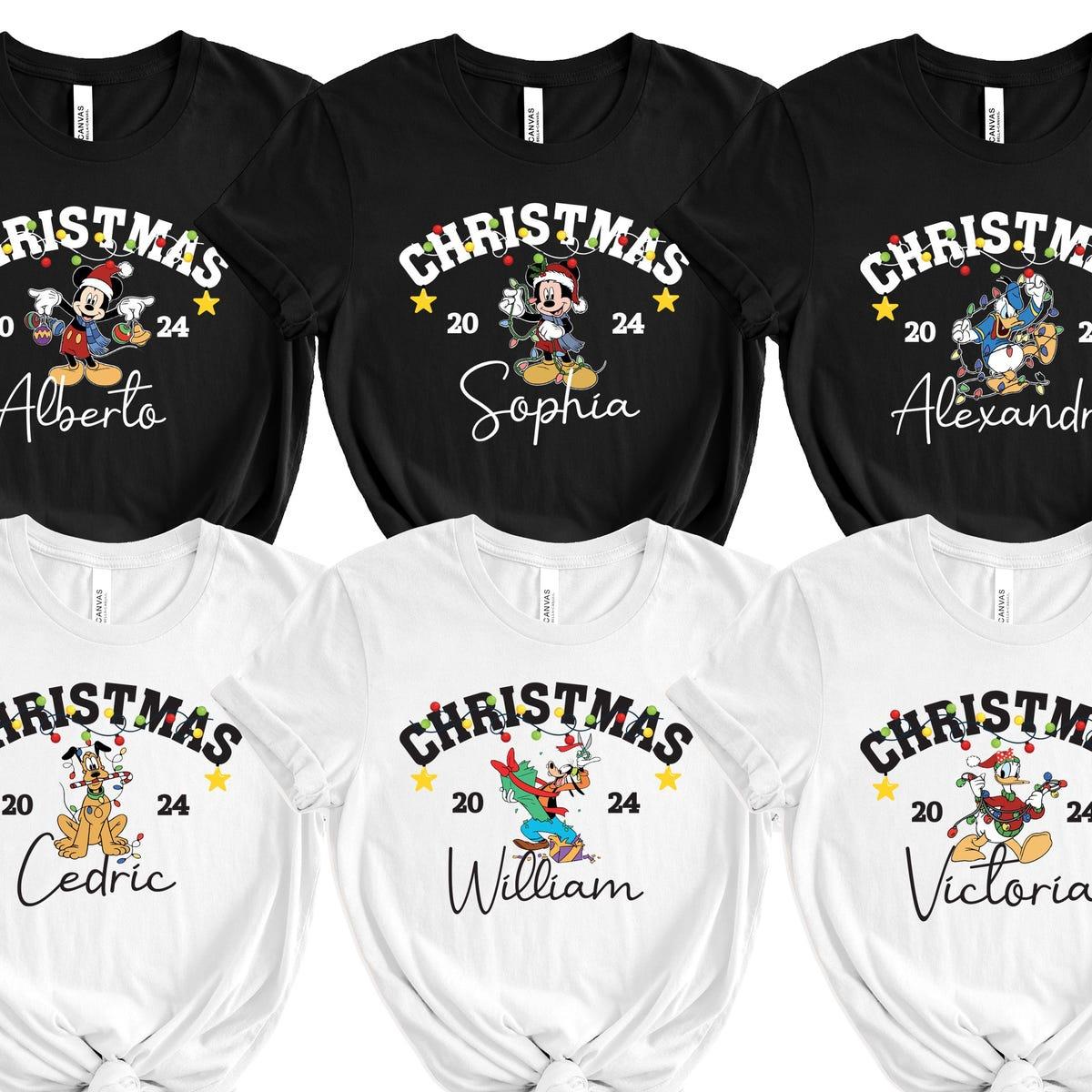 Disney Mickey And Friends Custom Name Christmas Shirt 1