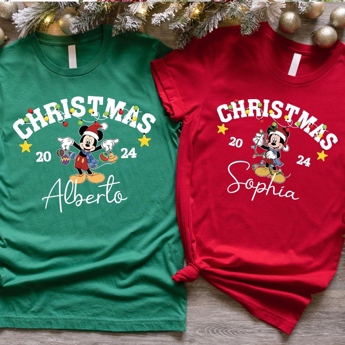 Disney Mickey And Friends Custom Name Christmas Shirt 3