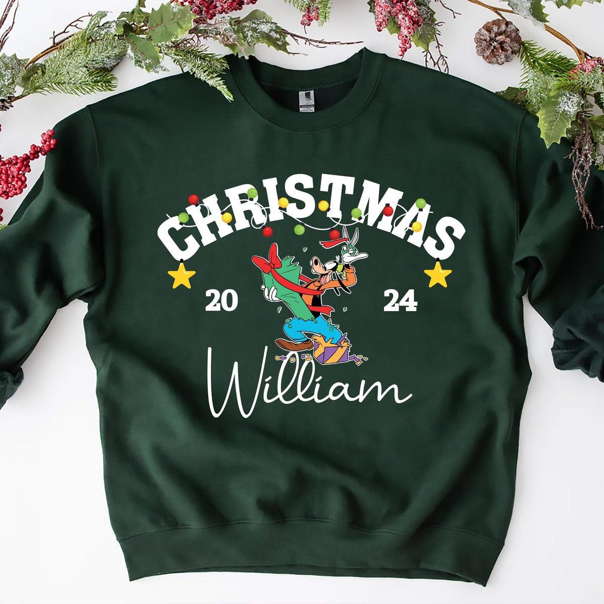 Disney Mickey And Friends Custom Name Christmas Shirt 5