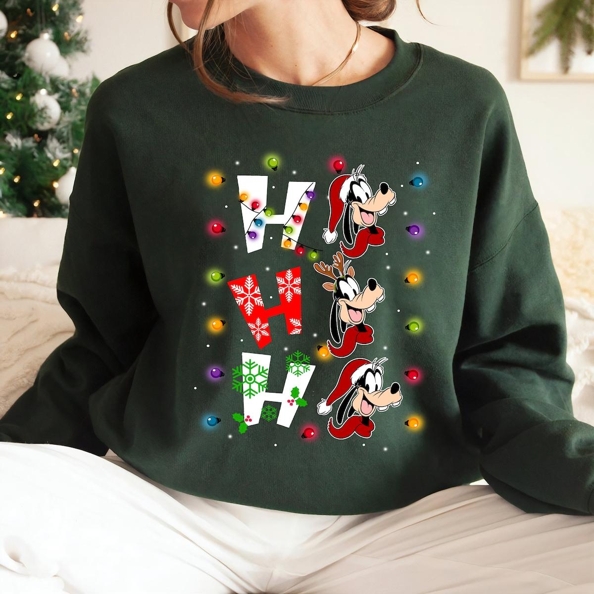 Disney Mickey And Friends Goofy Santa Christmas Shirt 3