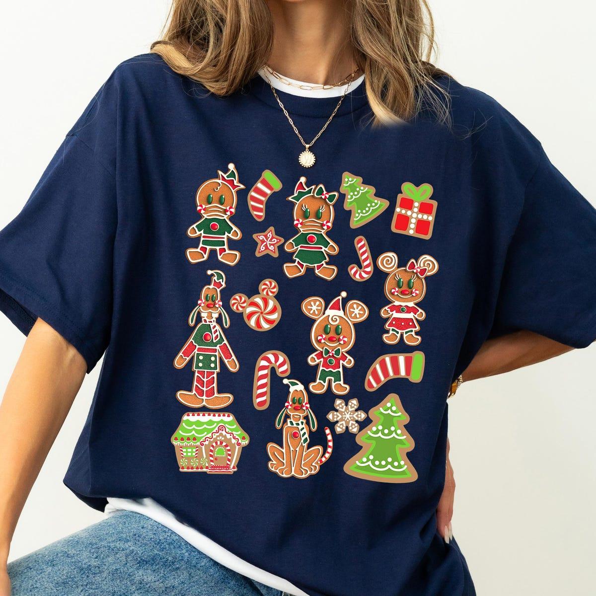 Disney Mickey And Friends Group Christmas Gingerbread Cookies Shirt 2