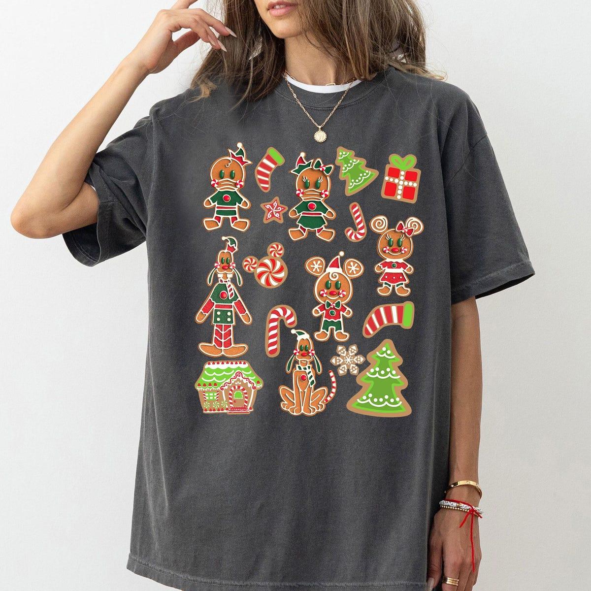 Disney Mickey And Friends Group Christmas Gingerbread Cookies Shirt 3