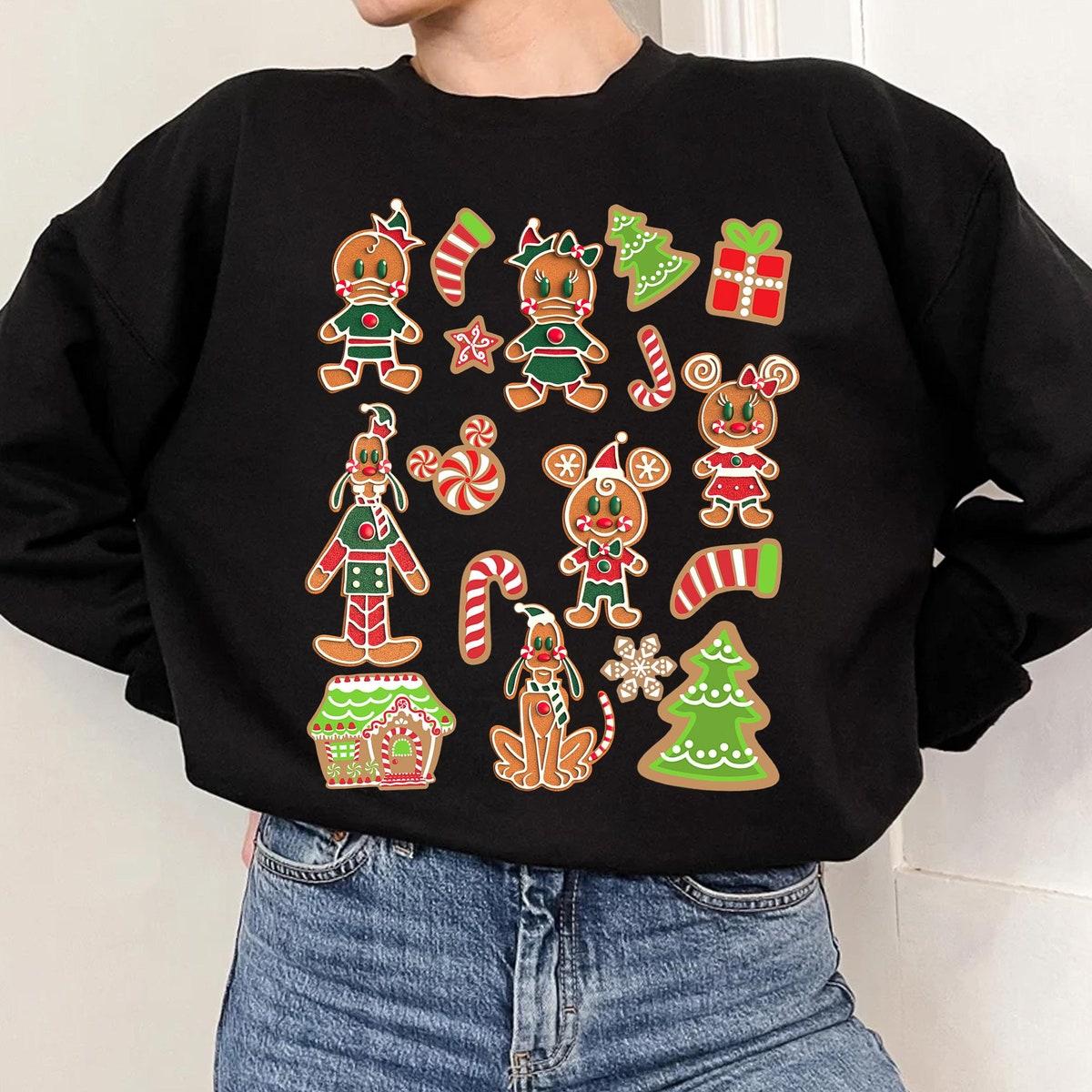 Disney Mickey And Friends Group Christmas Gingerbread Cookies Shirt 4