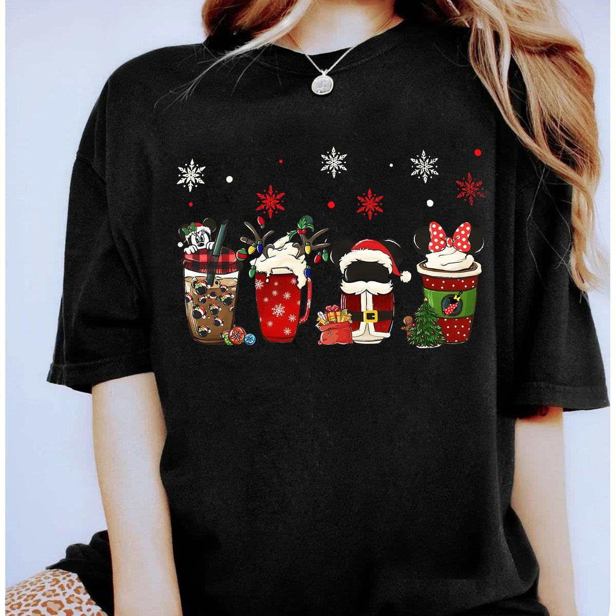 Disney Mickey And Minnie Christmas Coffee Drink Cup Shirt 1