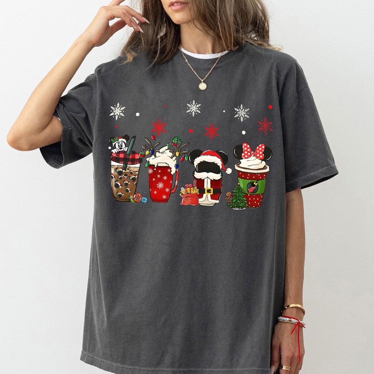 Disney Mickey And Minnie Christmas Coffee Drink Cup Shirt 2