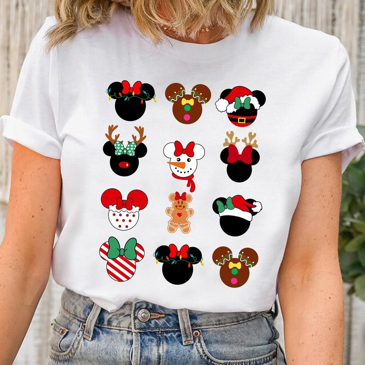 Disney Mickey And Minnie Christmas Head Shirt 1