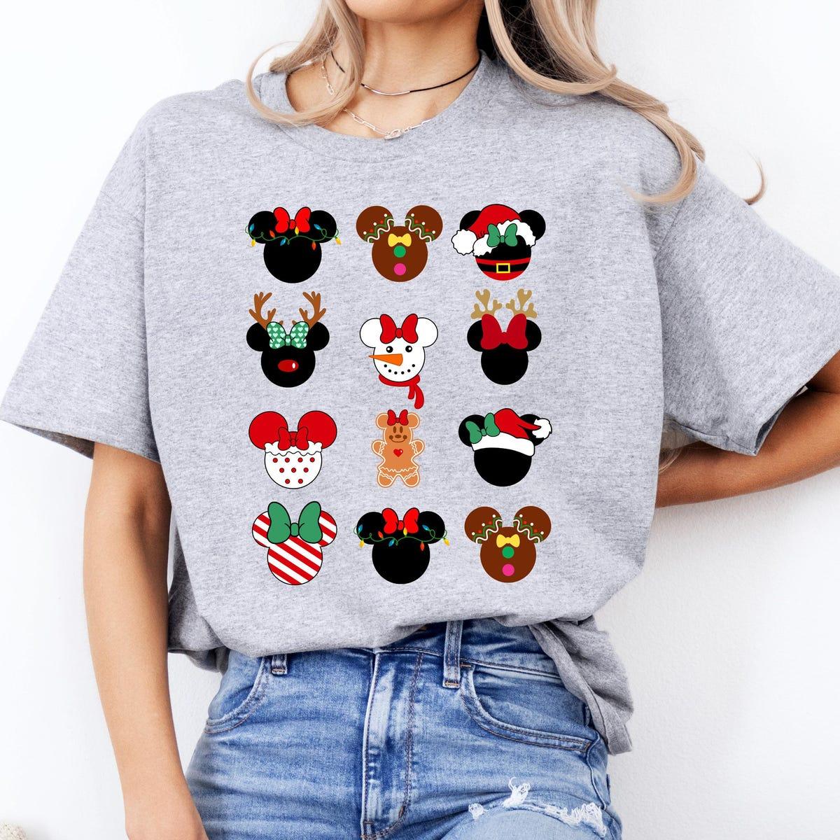 Disney Mickey And Minnie Christmas Head Shirt 4