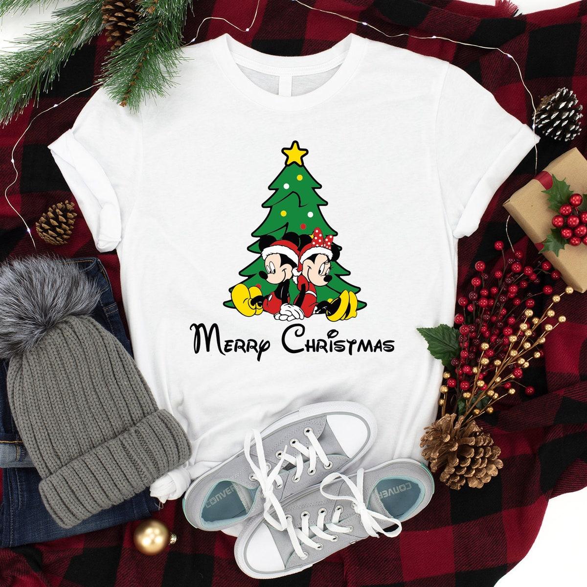 Disney Mickey And Minnie Merry Christmas Shirt Disney Family Christmas Tee 3