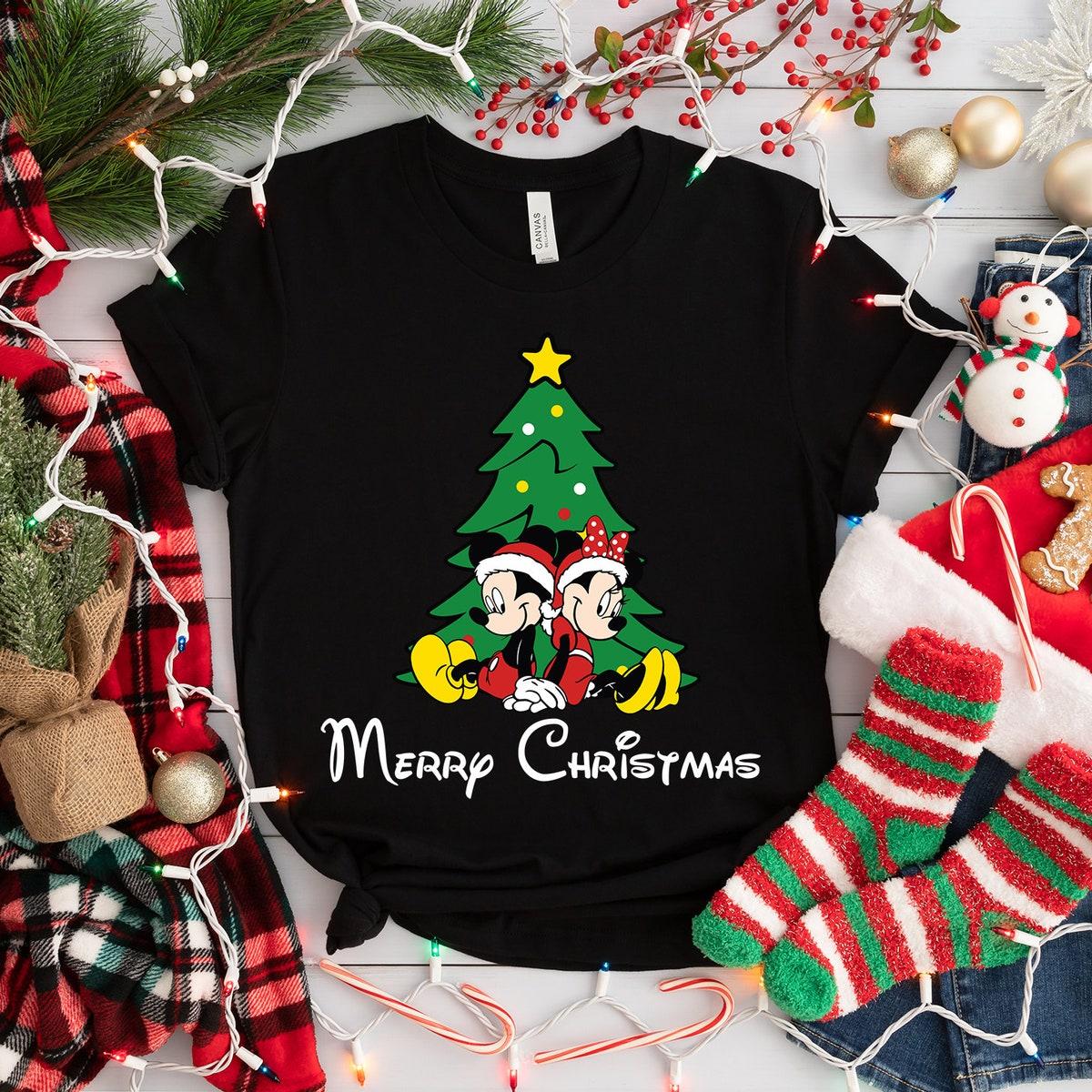 Disney Mickey And Minnie Merry Christmas Shirt Disney Family Christmas Tee 4