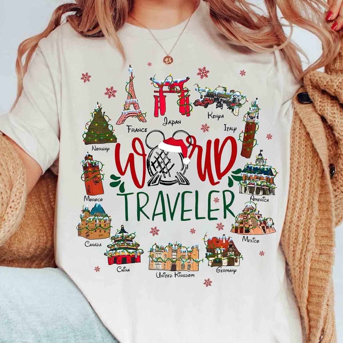 Disney Mickey Epcot Center World Traveler Christmas Shirt 2