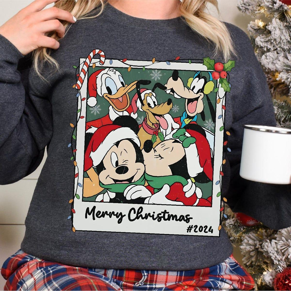 Disney Mickey Friends Santa Hat Merry Christmas Shirt 1