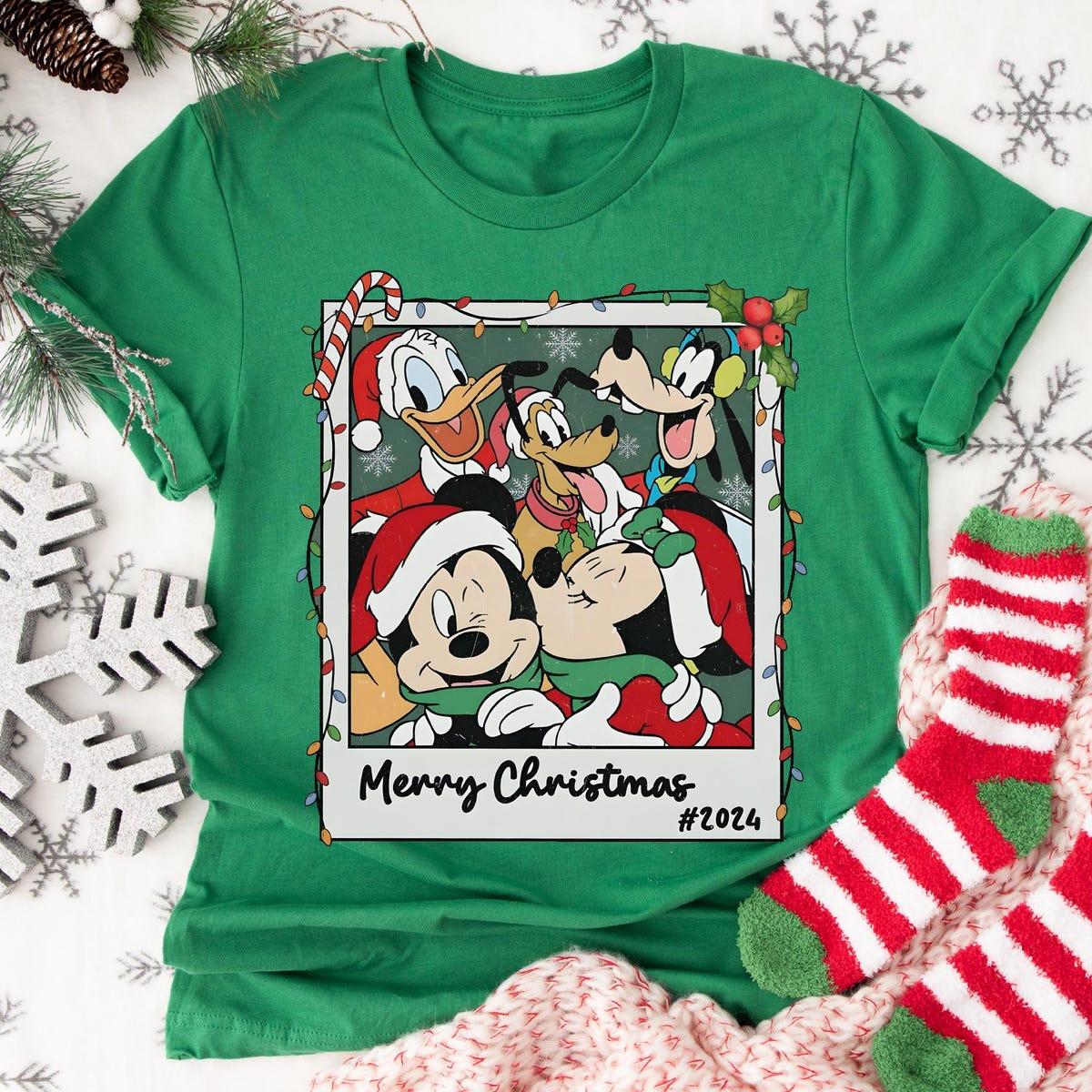 Disney Mickey Friends Santa Hat Merry Christmas Shirt 3