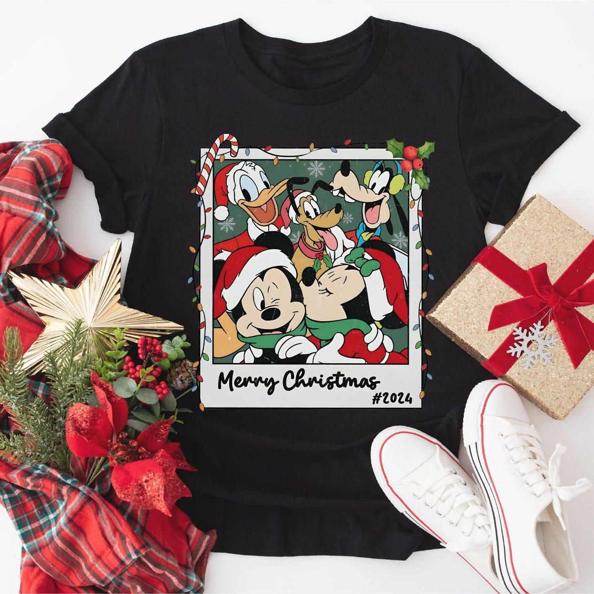 Disney Mickey Friends Santa Hat Merry Christmas Shirt 4