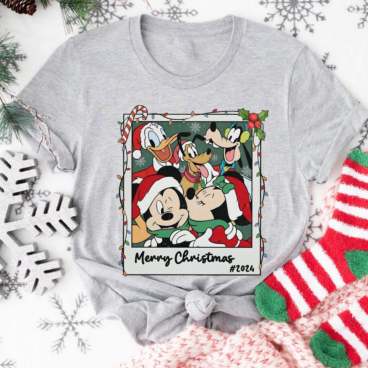 Disney Mickey Friends Santa Hat Merry Christmas Shirt 6