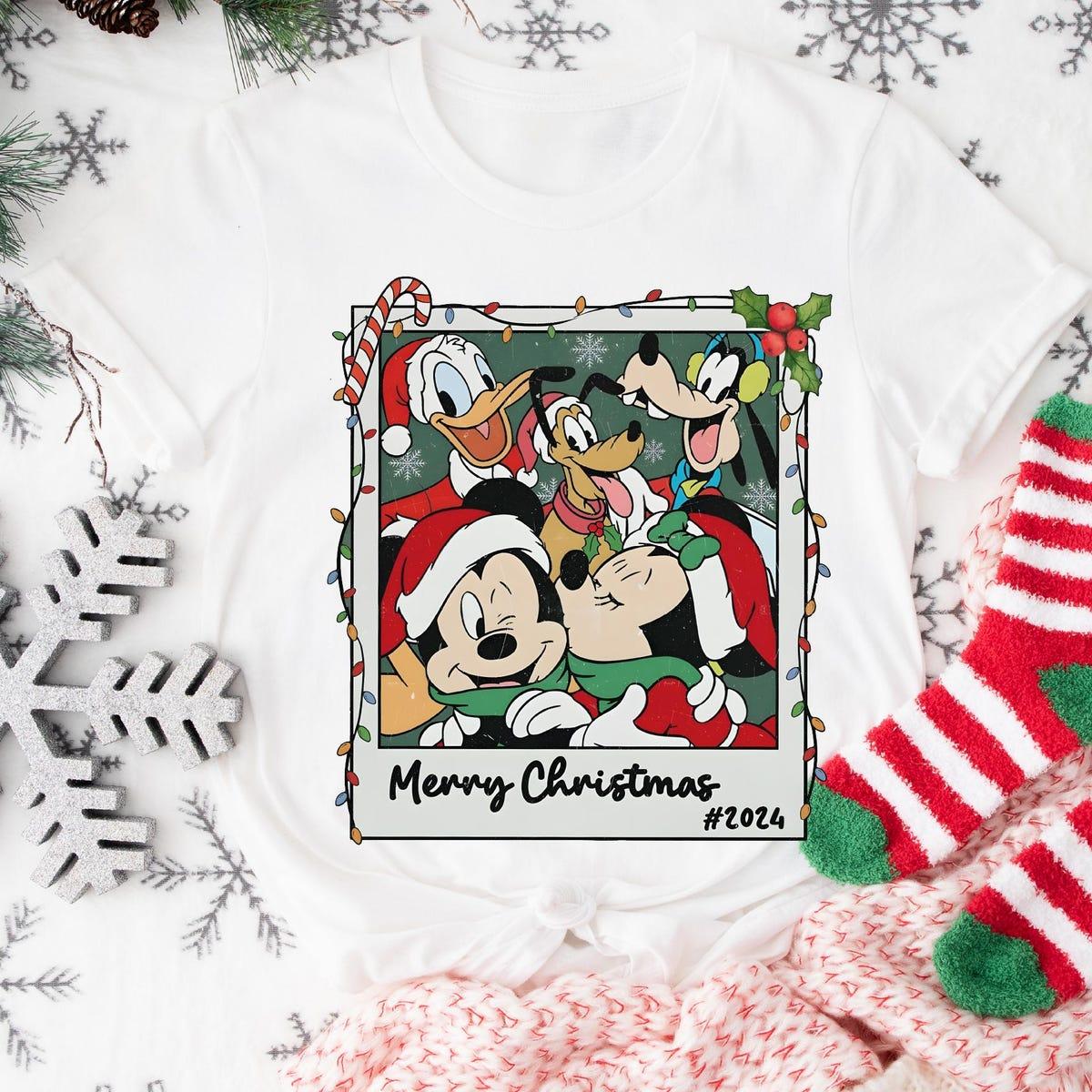 Disney Mickey Friends Santa Hat Merry Christmas Shirt 7