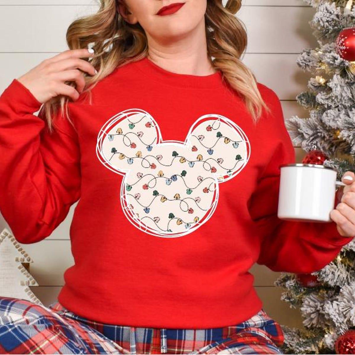 Disney Mickey Head Christmas Shirt 4