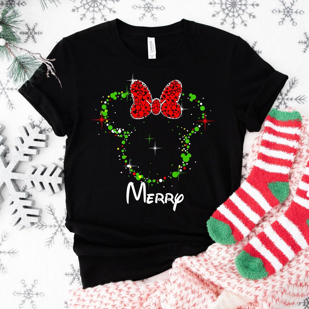 Disney Mickey Minnie Head Christmas Shirt 3