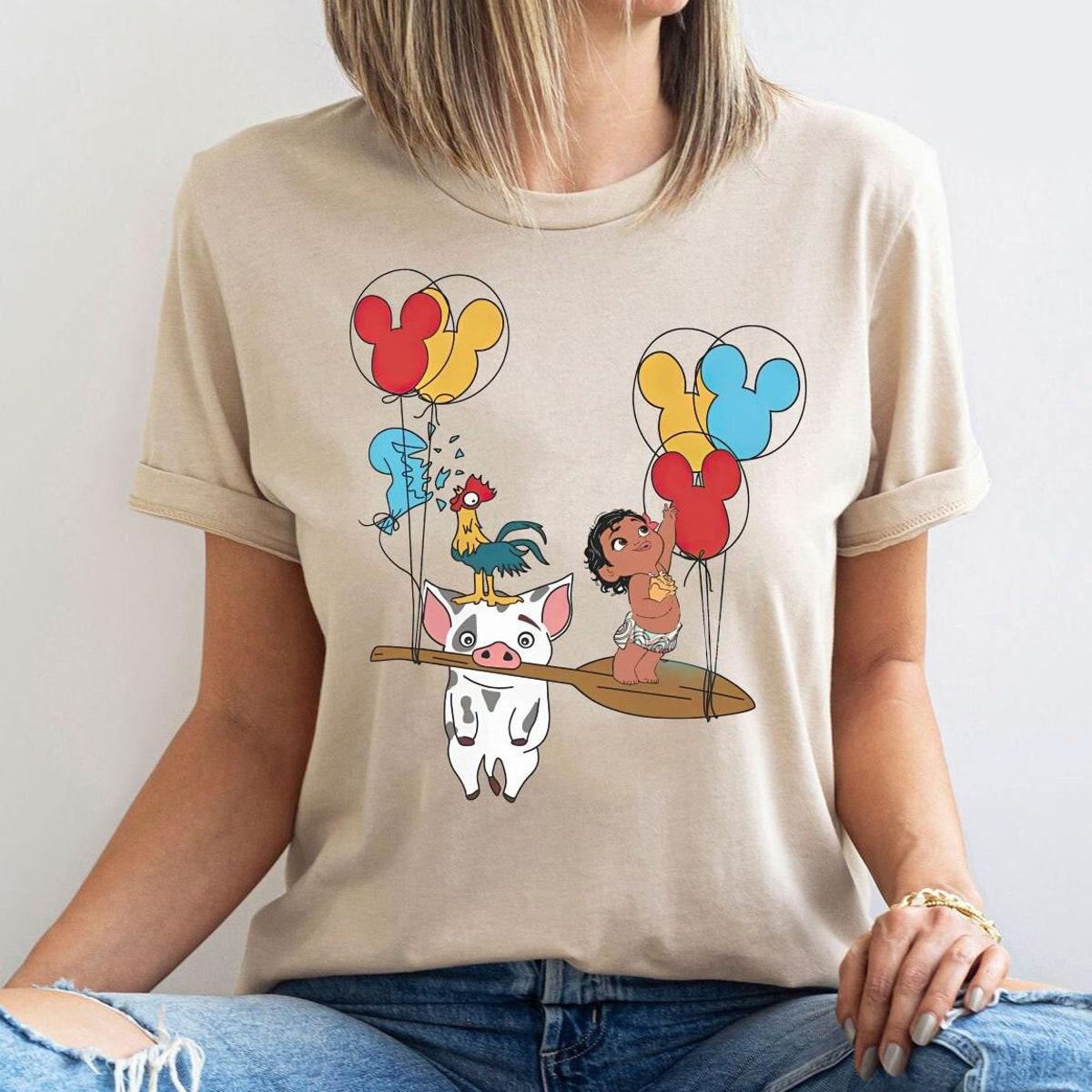 Disney Moana Hei Hei And Pua Mickey Balloons Shirt 3