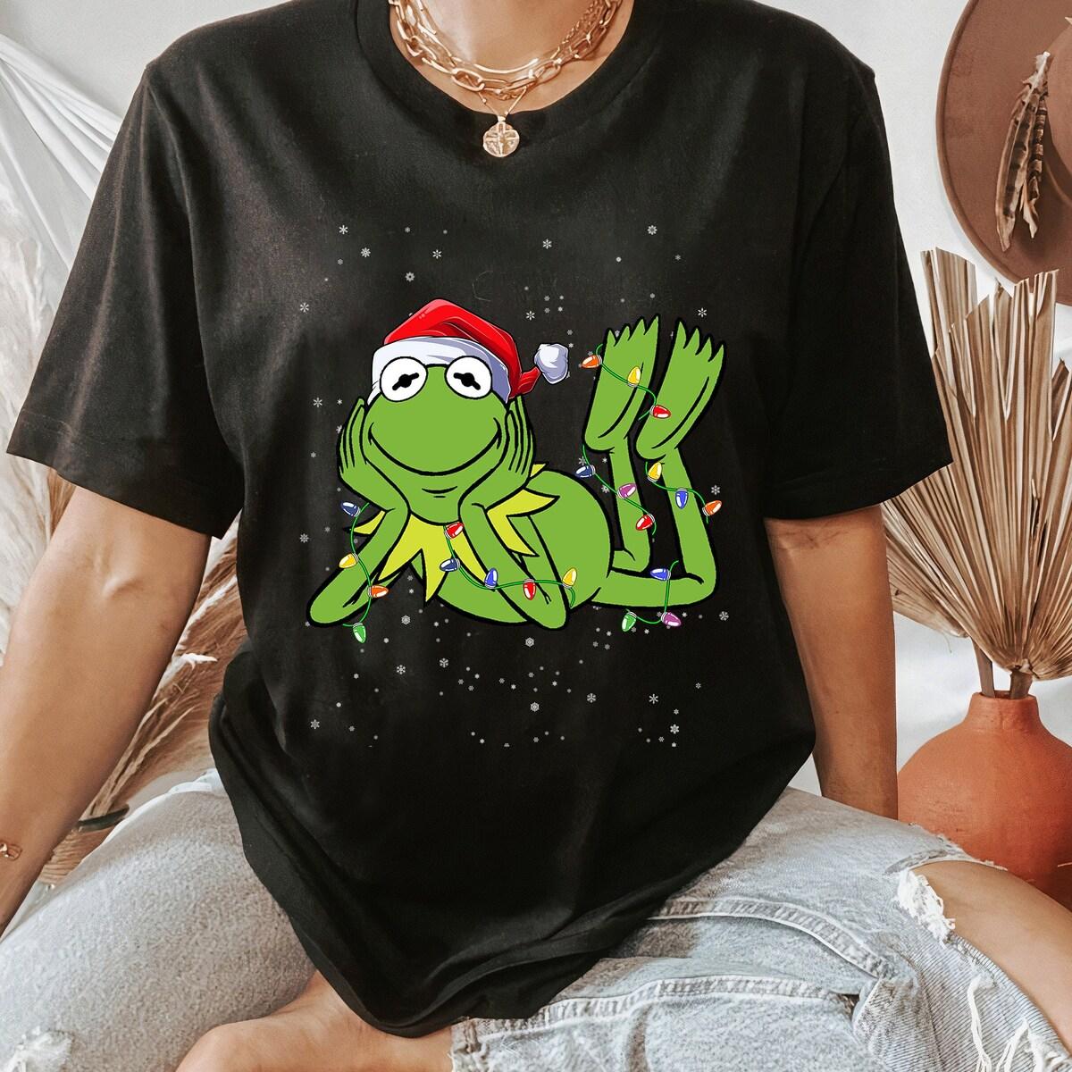 Disney Muppets Holiday The Kermit Frog Christmas Lights Shirt 1